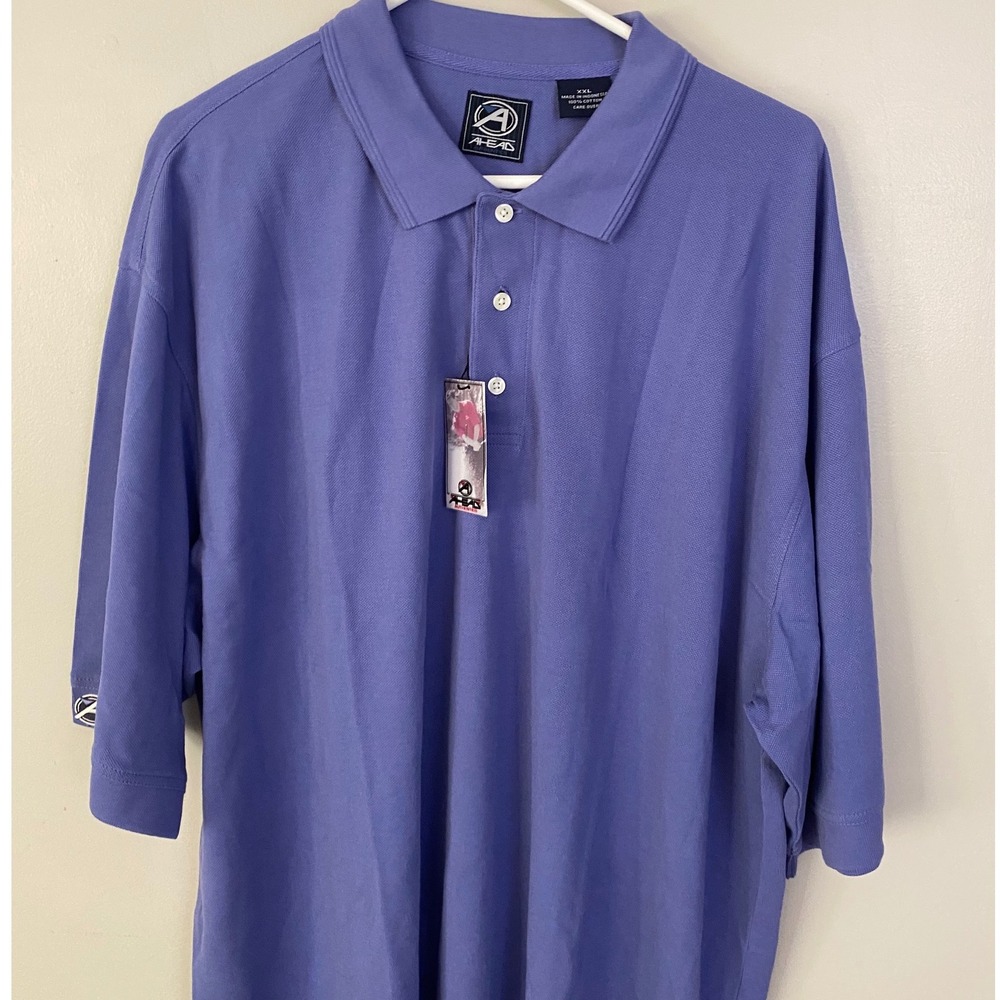 Ahead Polo Shirt Mens XXL Concord Purple Cotton Pique Golf Short Sleeve PQ45-R